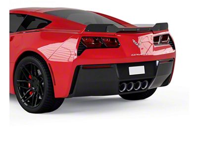 V3R Wicker Bill Rear Spoiler Add-On; Satin Black Vinyl (14-19 Corvette C7)