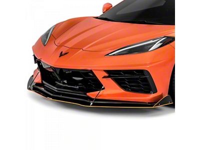 V5R Front Splitter; Textured Black (20-25 Corvette C8)