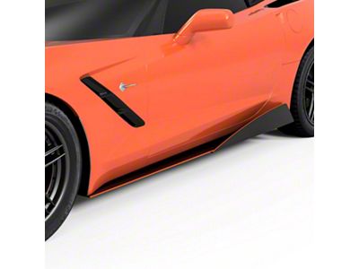 V5R Side Splitters; Dry Carbon Fiber Vinyl (17-19 Corvette C7)