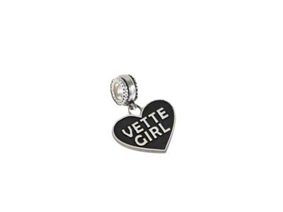 Vette Girl Heart Pendant; Sterling Silver