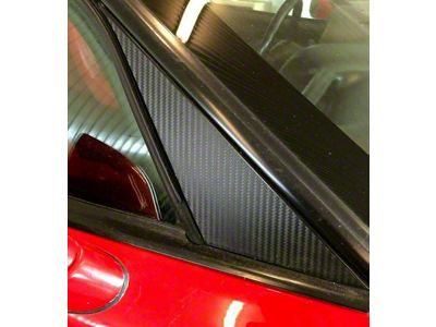 Vinyl A-Pillar Trim; Carbon Fiber (97-04 Corvette C5)