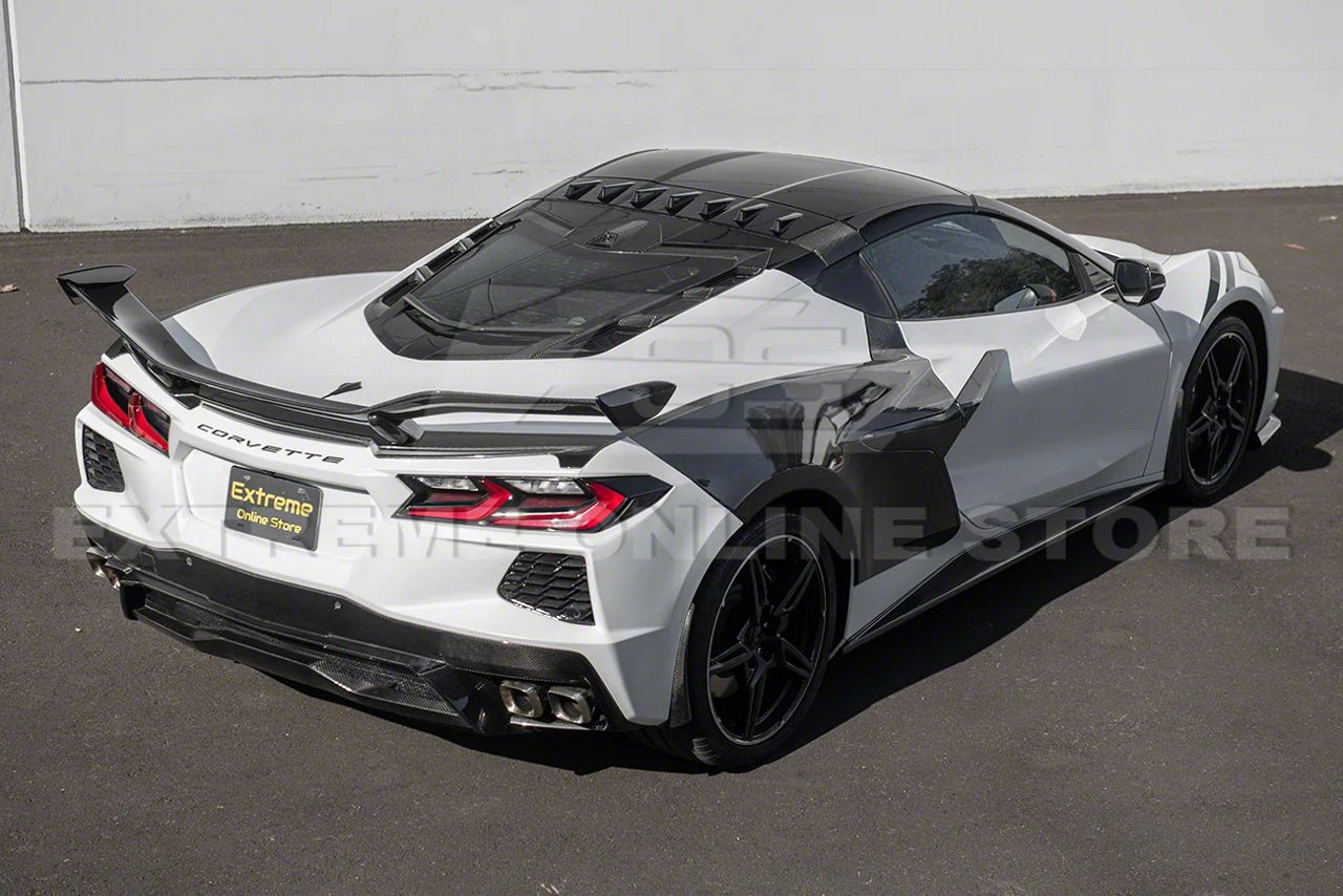 Corvette Vortex Generator Roof Spoiler; Matte Black (20-26