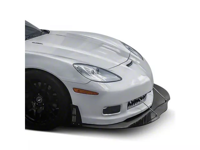 VR3 Front Bumper Lip Splitter; Gloss Black Vinyl (06-13 Corvette C6 Z06)