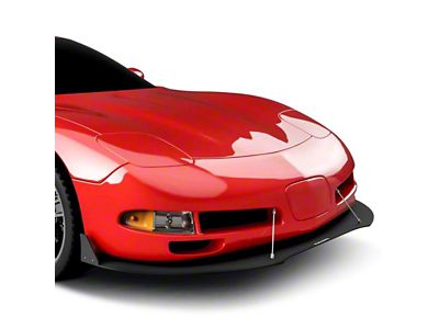 VZ Front Bumper Lip Splitter; Gloss Black Vinyl (97-04 Corvette C5)