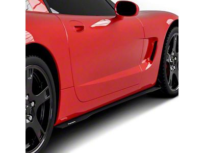 VZ Side Skirt Splitters; Gloss Black Vinyl (97-04 Corvette C5)