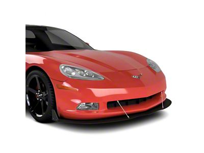 VZ Style Front Bumper Splitter; Gloss Black Vinyl (05-13 Corvette C6)