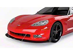 VZ Style Front Bumper Splitter; Satin Black Ice Vinyl (05-13 Corvette C6)