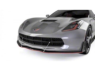 VZ Style Front Bumper Splitter; Satin Black Ice Vinyl (14-19 Corvette C7, Excluding ZR1)