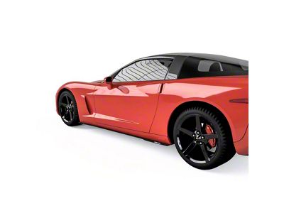 VZ Style Side Skirt Splitters; Carbon Flash Metallic Vinyl (05-13 Corvette C6)