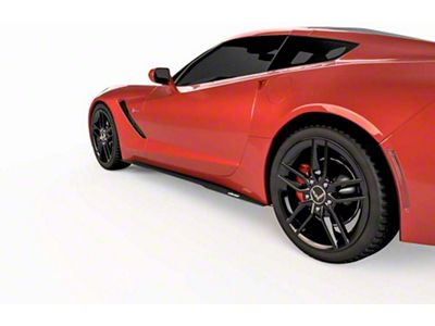 VZ Style Side Skirt Splitters; Carbon Flash Metallic Vinyl (14-19 Corvette C7, Excluding ZR1)