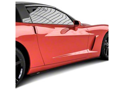 VZ Style Side Skirt Splitters; Dry Carbon Fiber Vinyl (05-13 Corvette C6)