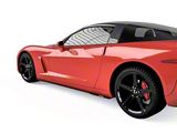 VZ Style Side Skirt Splitters; Satin Black Vinyl (05-13 Corvette C6)