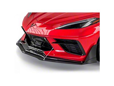 VZR1 Aero Splitter Package; Gloss Carbon Fiber Vinyl (20-25 Corvette C8, Excluding Z06)
