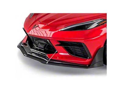 VZR1 Aero Splitter Package; Gloss Carbon Fiber Vinyl (20-24 Corvette C8, Excluding Z06)