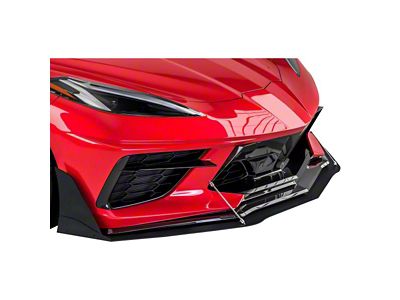 VZR1 Front Bumper Lip Splitter; Dry Carbon Fiber Vinyl (20-24 Corvette C8)