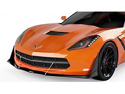 VZR1 Front Bumper Splitter; Dry Carbon Fiber Vinyl (14-19 Corvette C7)