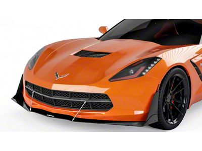 VZR1 Front Bumper Splitter; Dry Carbon Fiber Vinyl (14-19 Corvette C7)