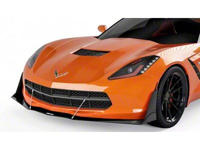 VZR1 Front Bumper Splitter; Gloss Black Vinyl (14-19 Corvette C7)