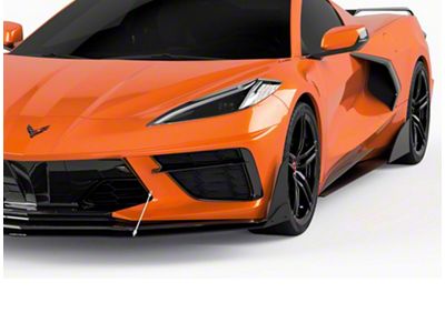 VZR1 Full Aero Splitter Package; Dry Carbon Fiber Vinyl (20-25 Corvette C8, Excluding Z06)