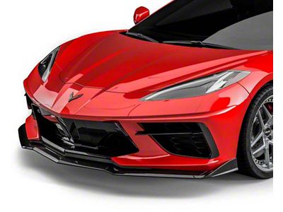 VZR1 Style Front Bumper Lip; Textured Black (20-25 Corvette C8, Excluding Z06)