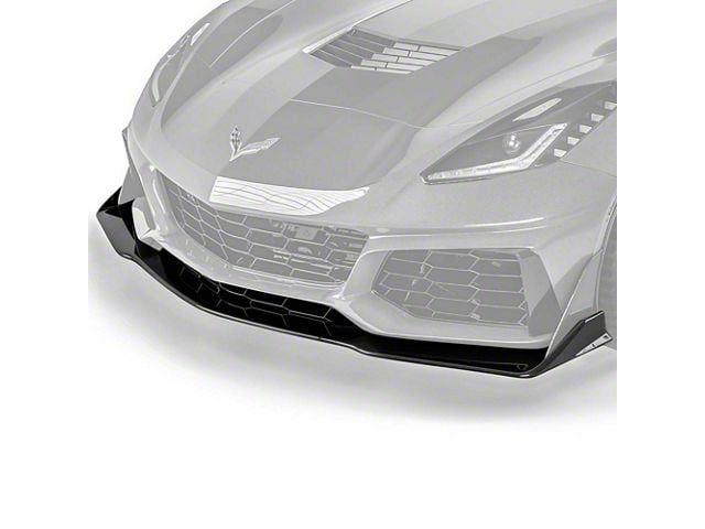 VZR1 Style Front Lip; Matte Black (14-19 Corvette C7)