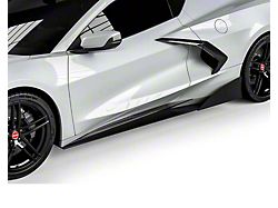 VZR1 Style Side Skirt Splitters; Carbon Flash Metallic Vinyl (20-25 Corvette C8, Excluding Z06)