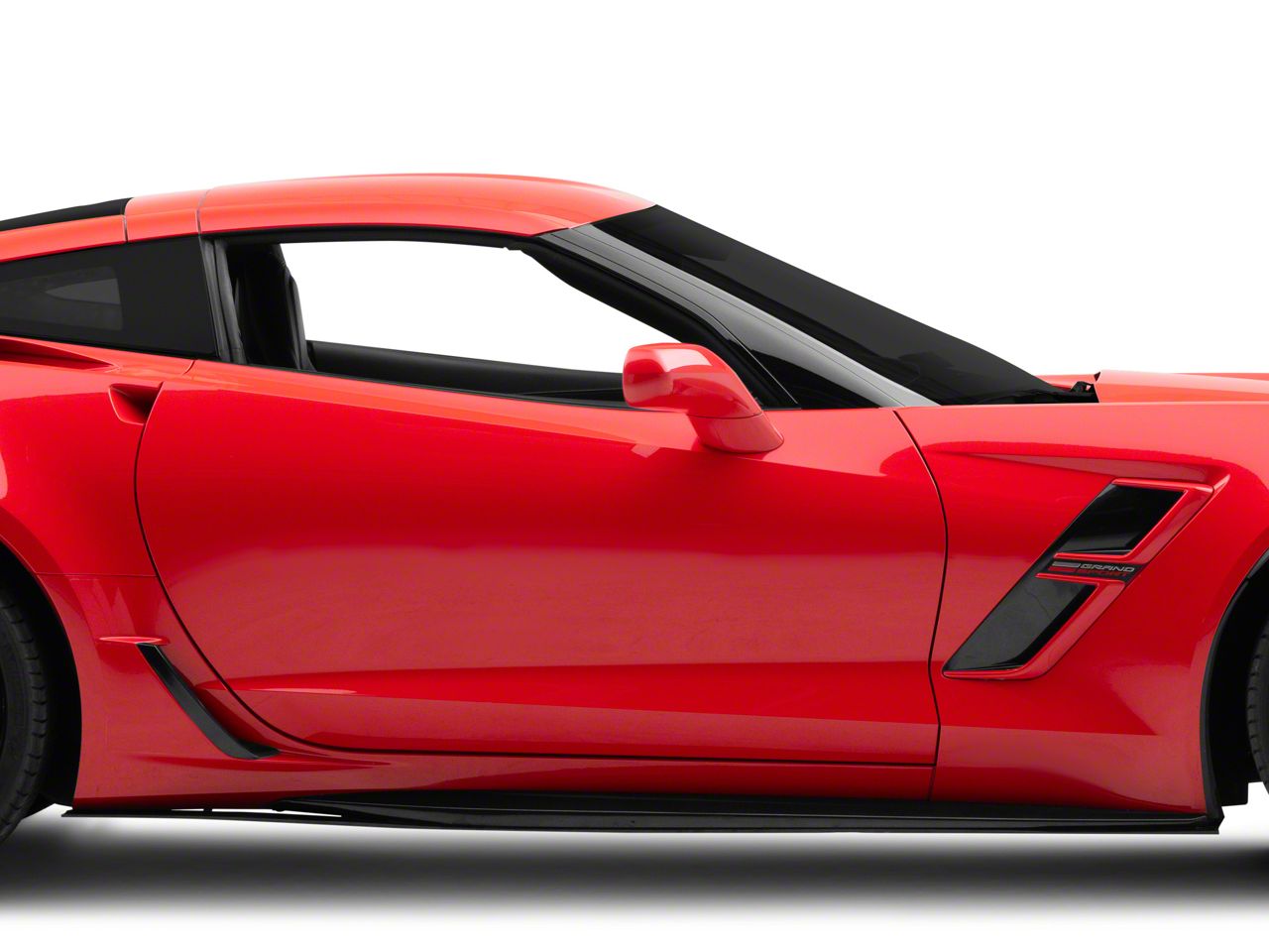 Corvette VZR1 Style Side Skirt Splitters; Carbon Flash