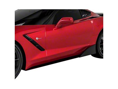 VZR1 Style Side Skirt Splitters; Satin Black Vinyl (14-19 Corvette, Excluding ZR1)