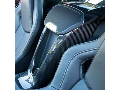 Waterfall Console Cover; Carbon Fiber (20-25 Corvette C8)
