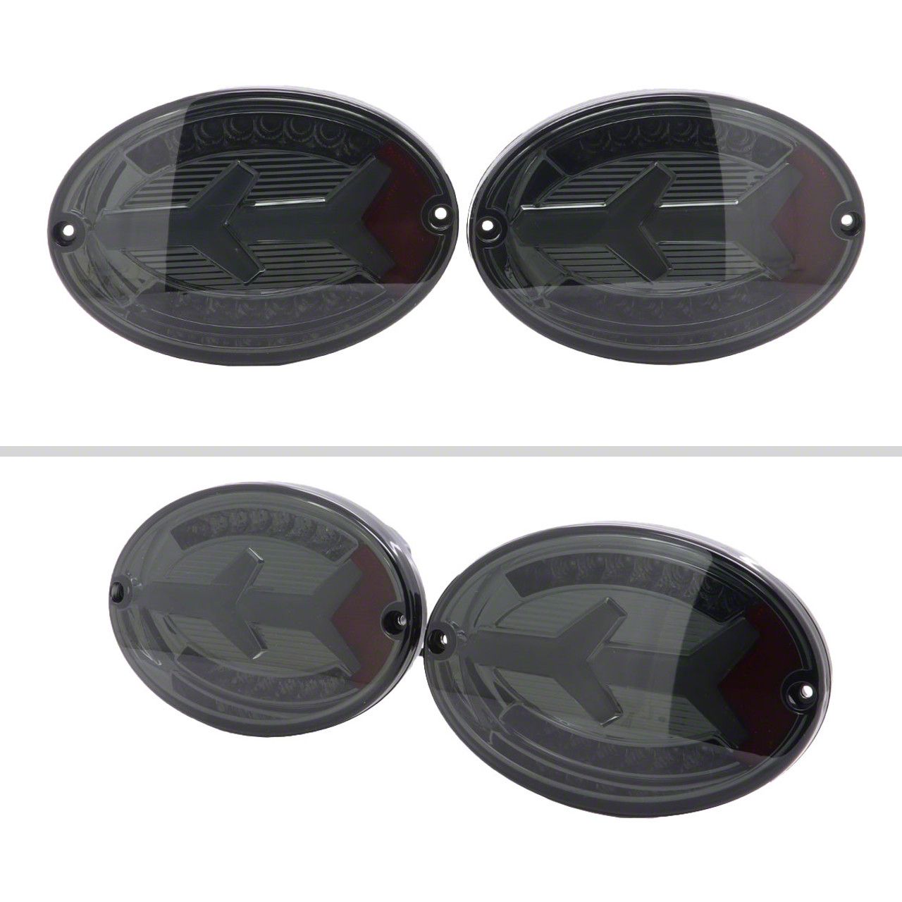 Corvette White LED Bar Tail Lights; Chrome Housing; Dark Smoked Lens