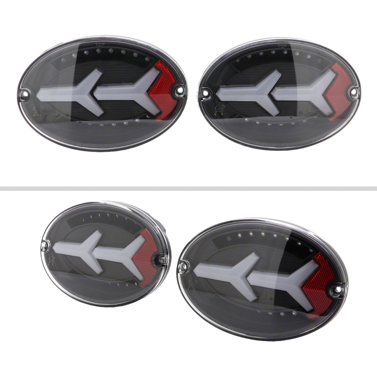 Corvette White LED Bar Tail Lights; Matte Black Housing; Clear Lens (97