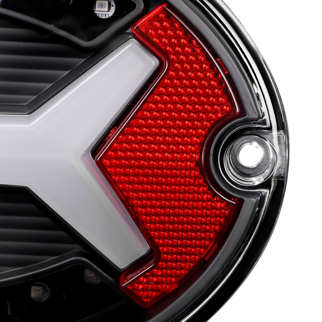 Corvette White LED Bar Tail Lights; Matte Black Housing; Clear Lens (97