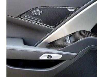 Window Switch and Speaker Trim Kit; Carbon Fiber (14-19 Corvette C7)