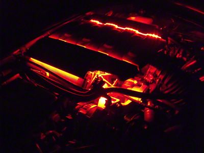Wireless Remote Controlled Fuel Rail Cover LED Lighting Kit Superbright Orange (14-19 Corvette C7)