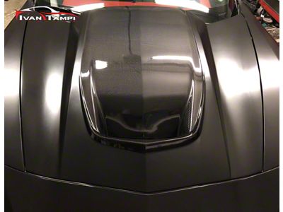 XIK Hood with Carbon Fiber Hood Scoop; Unpainted (14-19 Corvette C7, Excluding ZR1)