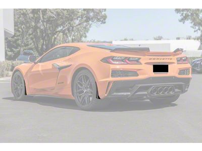 XL Extended Package Front and Rear Splash Guards; Carbon Fiber (23-26 Corvette C8 E-Ray, Z06)