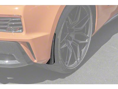 XL Extended Package Rear Splash Guards; Carbon Fiber (23-26 Corvette C8 E-Ray, Z06)