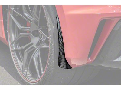 XL Extended Package Rear Splash Guards; Hydro-Dipped Carbon Fiber (23-25 Corvette C8 E-Ray, Z06)