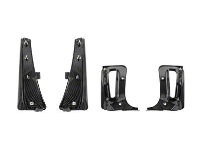 XL Extended Package Front and Rear Splash Guards; Hydro-Dipped Carbon Fiber (23-25 Corvette C8 E-Ray, Z06)