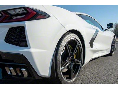 XL Extended Rear Wheel Splash Guards; Carbon Flash Metallic (20-24 Corvette C8, Excluding Z06)