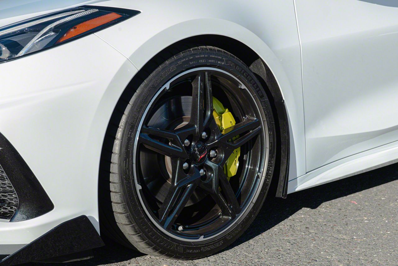 XL Extended Front Splash Guards For 14-19 Corvette C7 GM CARBON FLASH