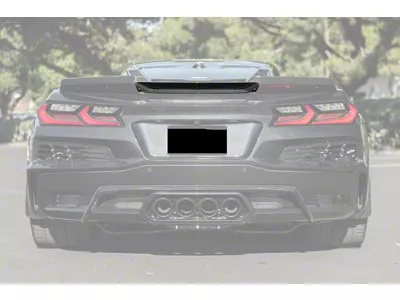 Z06 Factory Style Rear Spoiler Wickerbill; Carbon Fiber (23-25 Corvette C8 E-Ray, Z06 w/ Base Rear Spoiler)