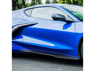 Z06 Package Side Skirt Rocker Panels; Hydro-Dipped Carbon Fiber (20-25 Corvette C8)