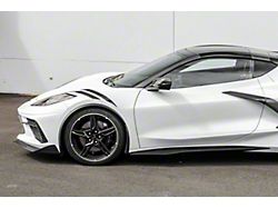 Z06 Package Side Skirt Rocker Panels; Matte Black (20-25 Corvette C8)