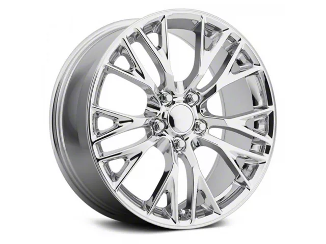 C7 Z06 Replica Chrome Wheel; Front Only; 18x8.5 (05-13 Corvette C6, Excluding ZR1)