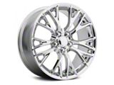 C7 Z06 Replica Chrome Wheel; Front Only; 19x8.5; 56mm Offset (05-13 Corvette C6 Base)