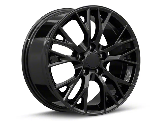 C7 Z06 Replica Gloss Black Wheel; Rear Only; 19x10 (05-13 Corvette C6 Base)