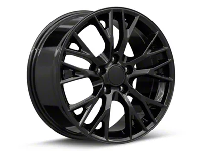 C7 Z06 Replica Gloss Black Wheel; Rear Only; 20x10; 79mm Offset (05-13 Corvette C6 Base)