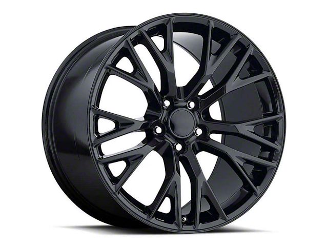 C7 Z06 Replica Gloss Black Wheel; Rear Only; 20x10 (05-13 Corvette C6 Base)