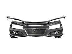 Z06 Style Conversion Rear Bumper with High Rear Spoiler; Unpainted (20-25 Corvette C8 Stingray)